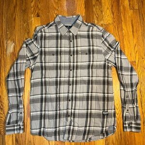 Buffalo David Button Men’s Long Sleeve Button Up Grey Plaid Size Medium
